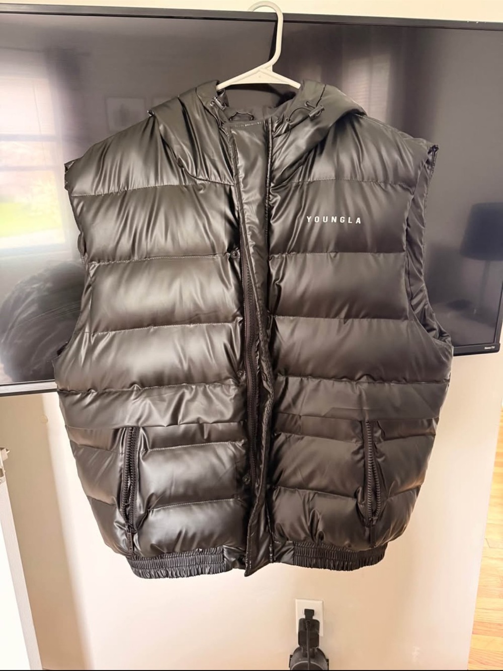 YOUNGLA Men’s Black Quilted Puffer Vest
